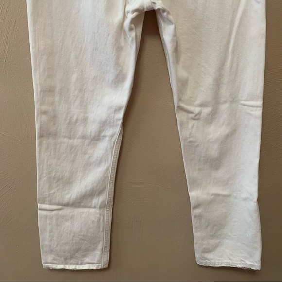 Agolde Riley High Rise Straight Crop Distressed Jeans in Slant White Size 26 - Picture 9 of 12